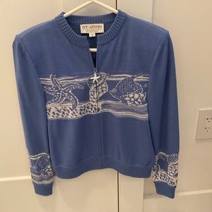 2 PC St John jacket and short sleeve top.